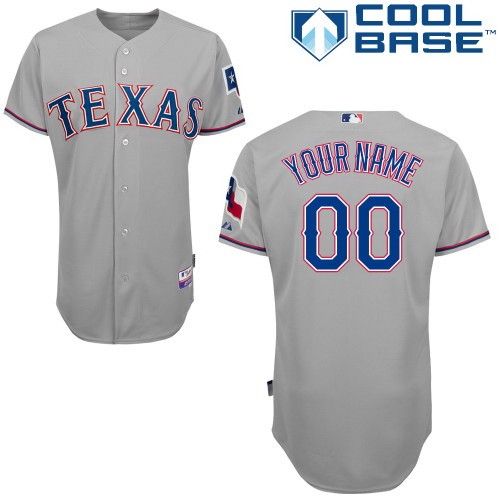 Men's Women Youth Texas Rangers Customized Gray Cool Base Jersey
