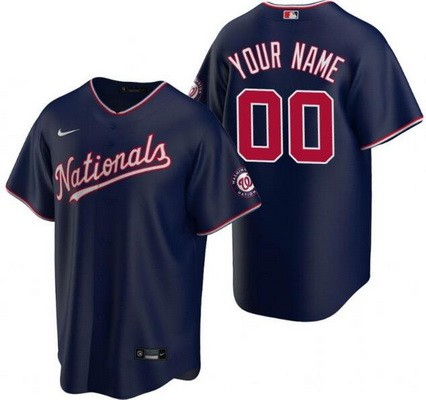 Men's Women Youth Washington Nationals Customized Navy Alternate Cool Base Jersey