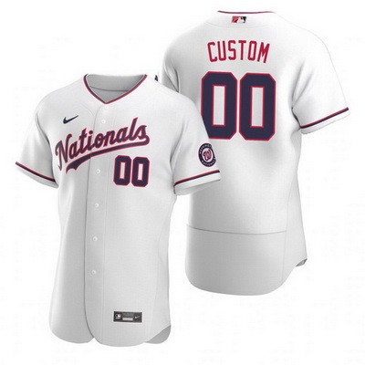 Men's Women Youth Washington Nationals Customized White Alternate 2020 FlexBase Jersey