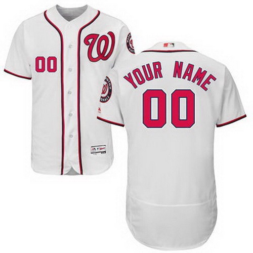 Men's Women Youth Washington Nationals Customized White FlexBase Jersey