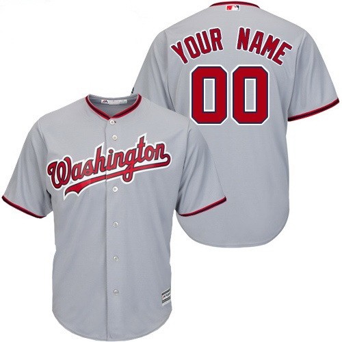Men's Women Youth Washington Nationals Customized Gray Cool Base Jersey