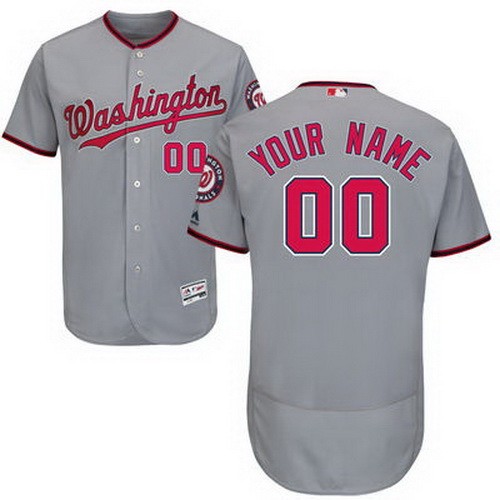 Men's Women Youth Washington Nationals Customized Gray FlexBase Jersey