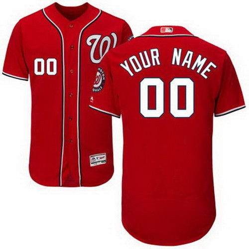 Men's Women Youth Washington Nationals Customized Red FlexBase Jersey