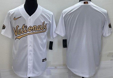 Men's Washington Nationals Blank White 2022 All Star Cool Base Jersey