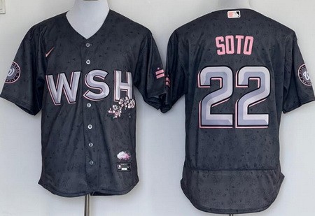 Men's Washington Nationals #22 Juan Soto Gray 2022 City Connect Authentic Jersey