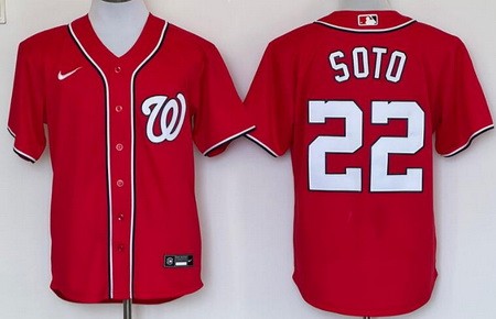 Men's Washington Nationals #22 Juan Soto Red Cool Base Jersey