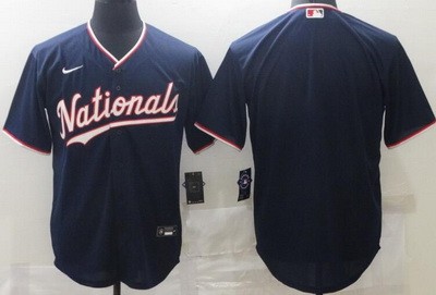 Men's Washington Nationals Blank Navy Alternate Cool Base Jersey