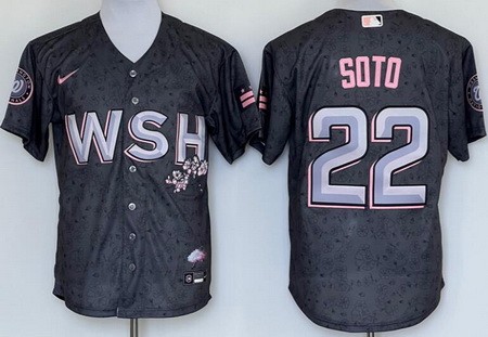 Men's Washington Nationals #22 Juan Soto Gray 2022 City Connect Cool Base Jersey