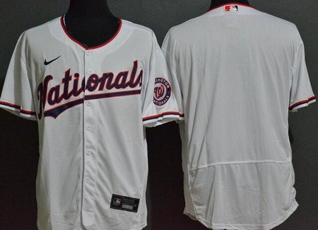 Men's Washington Nationals Blank White Alternate FlexBase Jersey