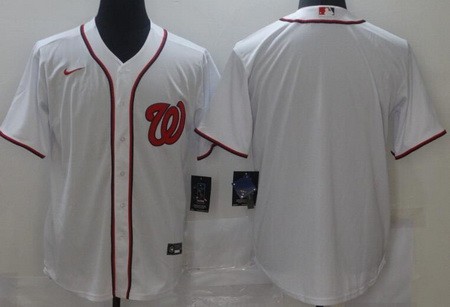 Men's Washington Nationals Blank White Cool Base Jersey