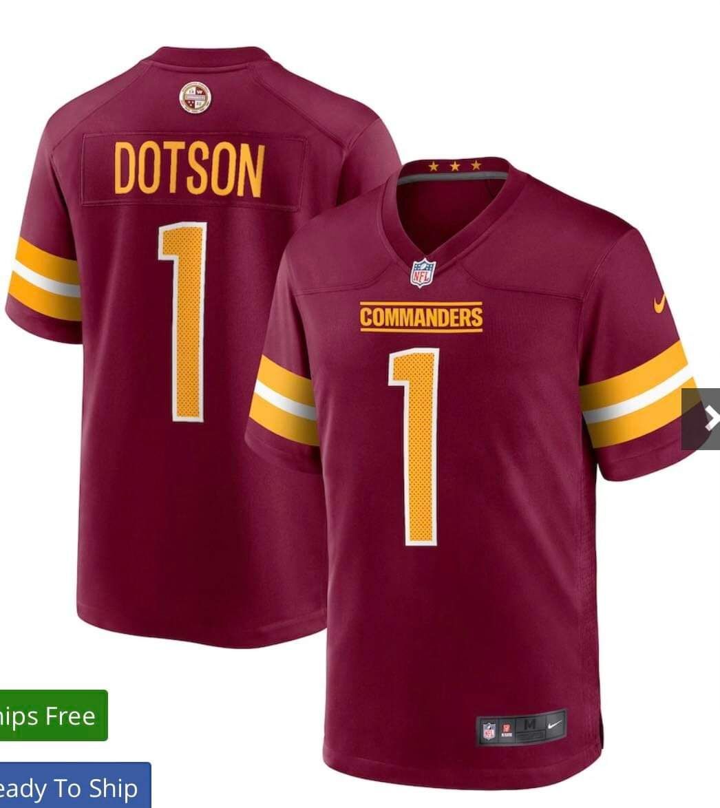 Washington Commanders 1 Dotson Nike Burgundy Jersey