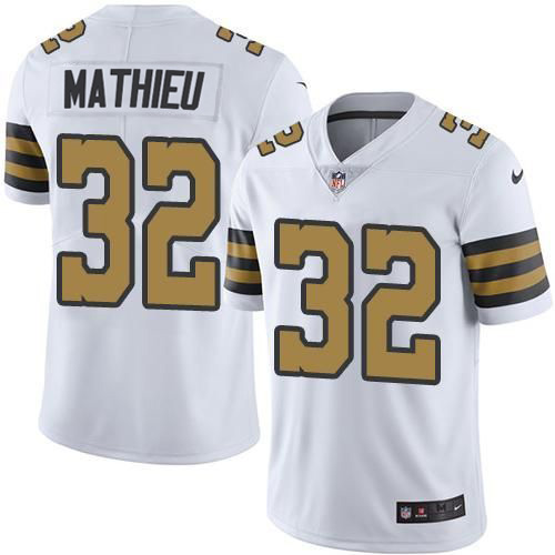 Women's New Orleans Saints 32 Tyrann Mathieu White Color Rush Limited Stitched  jerseys