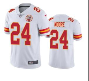 Kansas City Chiefs 24 Moore White Jerseys