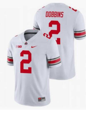 Ohio State Buckeyes 2 J.L. Dobbins White Jerseys
