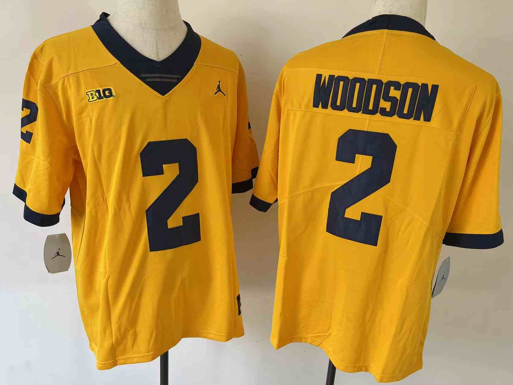 Youth Michigan Wolverines #2 WOODSON Yellow Stitched Jersey
