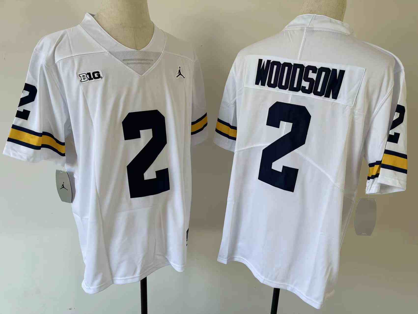 Youth Michigan Wolverines #2 WOODSON White Stitched Jersey