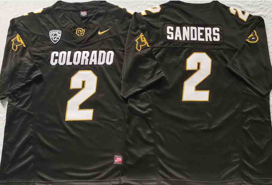 Men's  Colorado Buffaloes #2 Shedeur Sanders  F.U.S.E.  Black  NIL Football Player Jersey