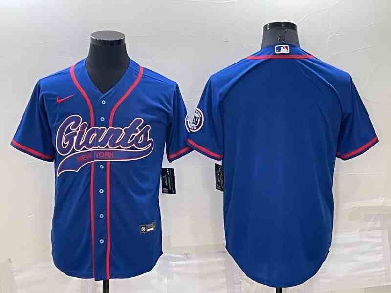 NFL New York Giants Blank Blue Baseball Cool Base Team Jersey