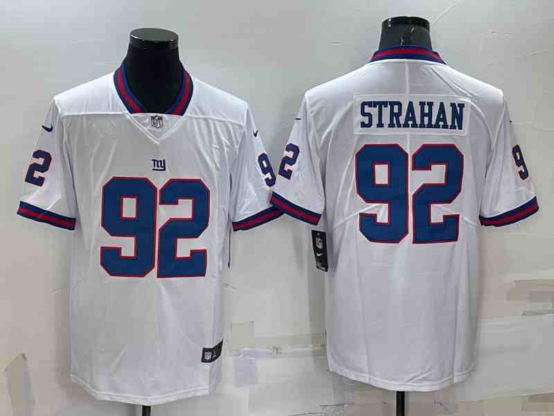 Men's New York Giants #92 Michael Strahan White Color Rush Stitched NFL Nike Limited Jersey