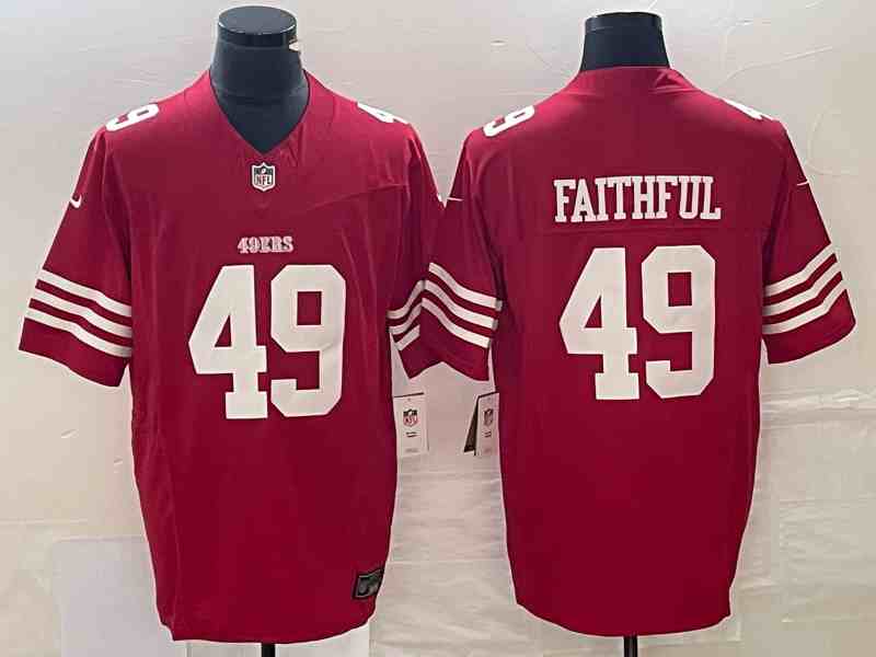 Men's San Francisco 49ers #49 Faithful Red 2023 F.U.S.E. Vapor Untouchable Limited Stitched Football Jersey