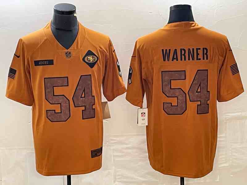 Men's San Francisco 49ers #54 Fred Warner 2023 Brown Salute To Service Limited Stitched Football Jersey