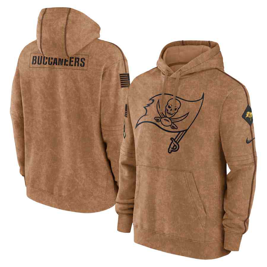 Men's Tampa Bay Buccaneers 2023 Brown Salute To Service Pullover Hoodie