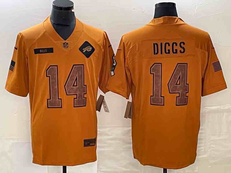 Men's Buffalo Bills #14 Stefon Diggs 2023 Brown Salute To Service Limited Football Stitched Jersey