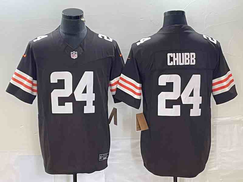 Men's Cleveland Browns #24 Nick Chubb Brown 2023 F.U.S.E. Vapor Untouchable Limited Stitched Jersey