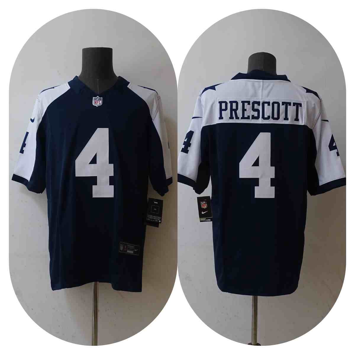 Men's Dallas Cowboys #4 Dak Prescott Navy 2023 F.U.S.E.Thanksgiving Limited Football Stitched Game Jersey