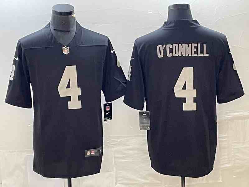 Men's Las Vegas Raiders #4 Aidan O'Connell Black 2023 F.U.S.E Vapor Untouchable Stitched Football Jersey
