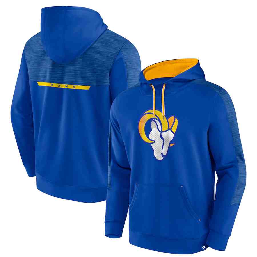 Men's Los Angeles Rams Royal Defender Evo Pullover Hoodie
