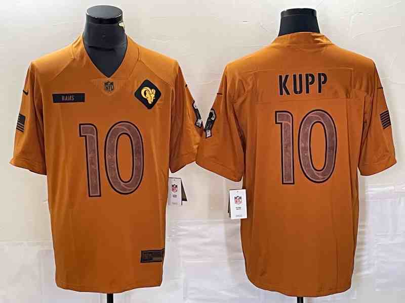 Men's Los Angeles Rams #10 Cooper Kupp 2023 Brown Salute To Service Limited Stitched Football Jersey