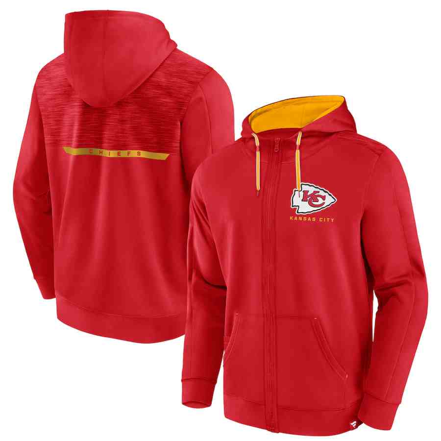 Men's Kansas City Chiefs Red Defender Evo Full-Zip Hoodie
