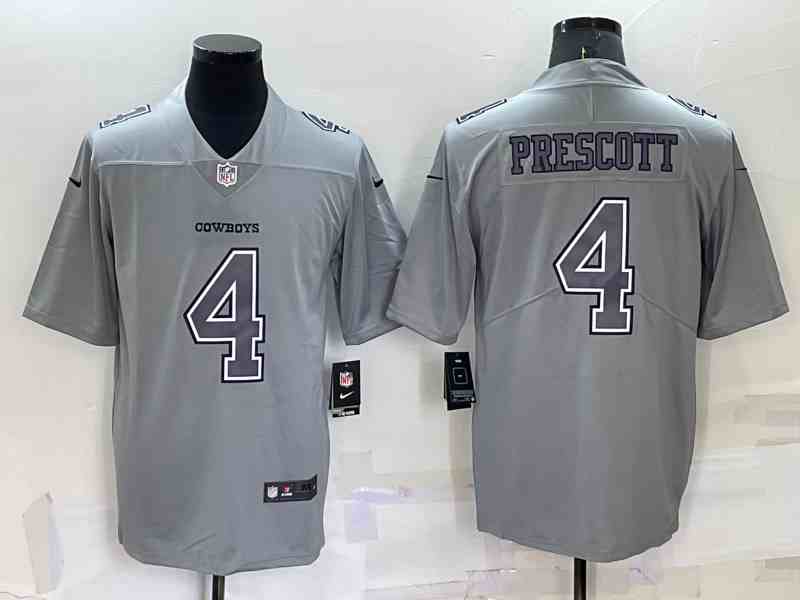 Men's Dallas Cowboys 4 Dak Prescott Gray Atmosphere Fashion Vapor Limited Jersey