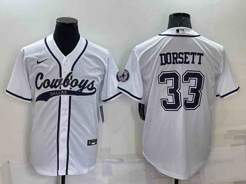 Men's Dallas Cowboys #33 Tony Dorsett White Baseball Cool Base Jersey