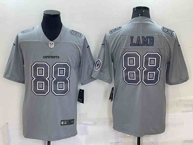 Men's Dallas Cowboys 88 CeeDee Lamb Gray Atmosphere Fashion Vapor Limited Jersey
