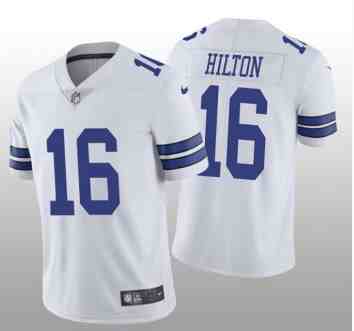 Men's Dallas Cowboys #16 T.Y. Hilton White Vapor Untouchable Stitched Jersey