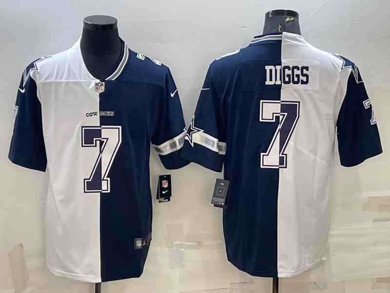 Men's Dallas Cowboys #7 Trevon Diggs White Blue Two Tone 2021 Vapor Untouchable Stitched NFL Nike Limited Jersey