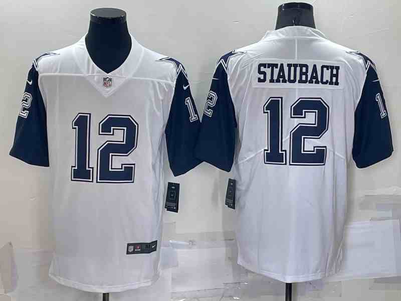 Men's Dallas Cowboys #12 Roger Staubach White 2016 Color Rush Stitched NFL Nike Limited Jersey