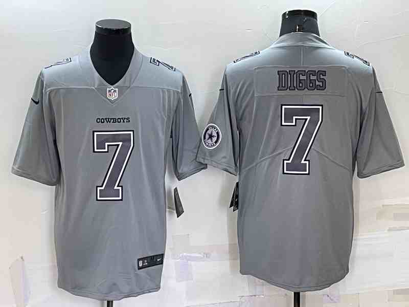 Men's Dallas Cowboys 7 Trevon Diggs Gray Atmosphere Fashion Vapor Limited Jersey