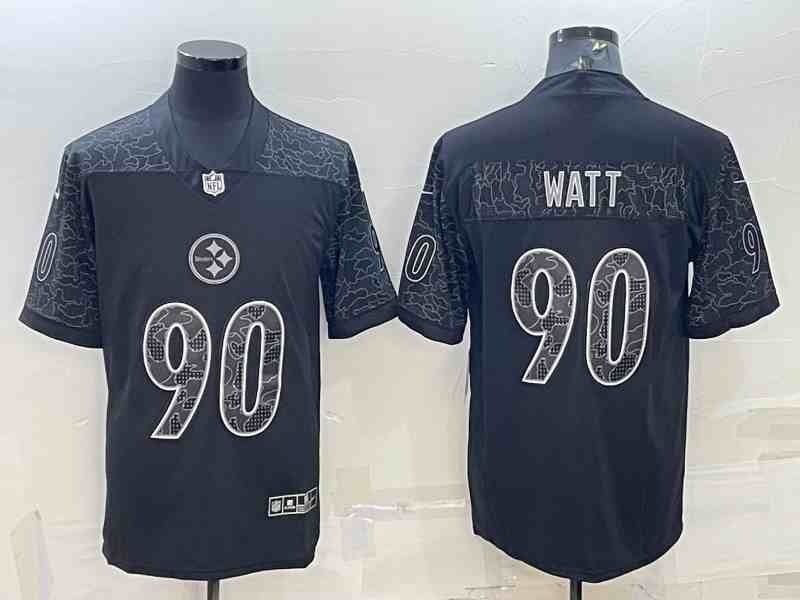 Men's Pittsburgh Steelers #90 T.J. Watt Reflective Limited Stitched Jersey