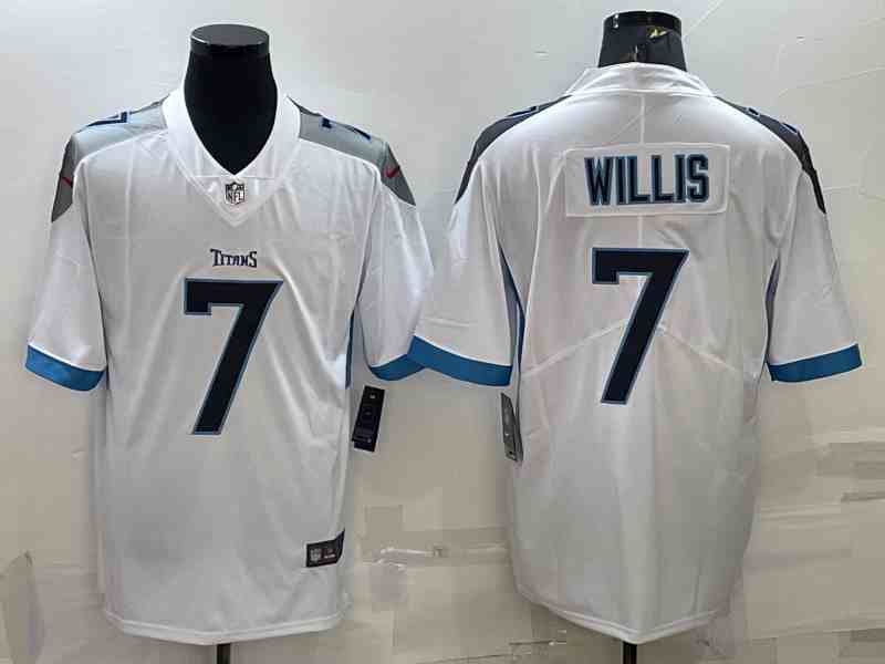Men's Tennessee Titans #7 Malik Willis White Vapor Untouchable Stitched Jersey