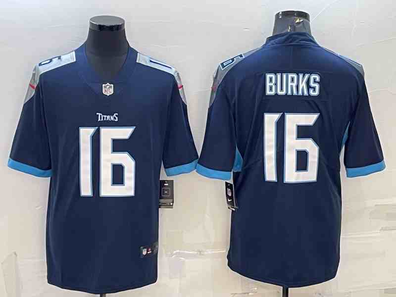 Men's Tennessee Titans #16 Treylon Burks Navy Vapor Untouchable Stitched Jersey