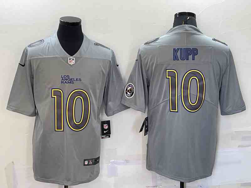 Men's Los Angeles Rams #10 Cooper Kupp LOGO Grey Atmosphere Fashion Vapor Untouchable Stitched Limited Jersey
