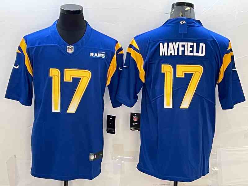 Men's Los Angeles Rams #17 Baker Mayfield Royal Vapor Untouchable Limited Stitched Football Jersey