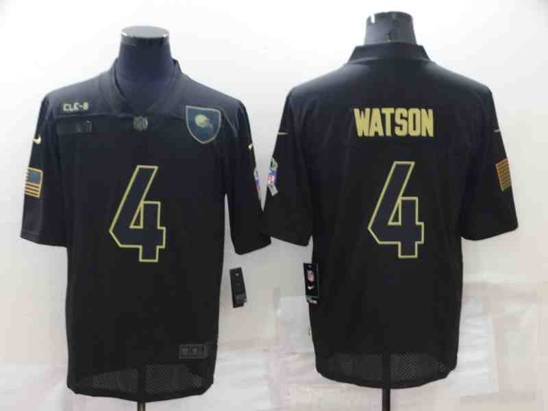 Men's Cleveland Browns #4 Deshaun Watson 2020 Black Salute To Service Limited Jersey