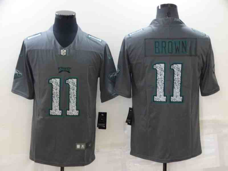 Men's Philadelphia Eagles #11 A.J. Brown Gray Camo Limited Jersey