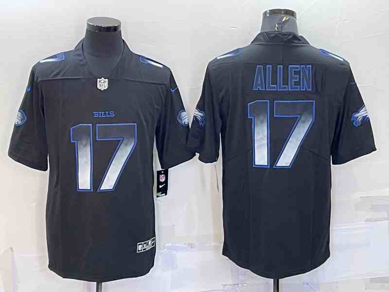 Men's Buffalo Bills #17 Josh Allen Black 2019 Smoke Fashion Limited Stitched NFL Jersey