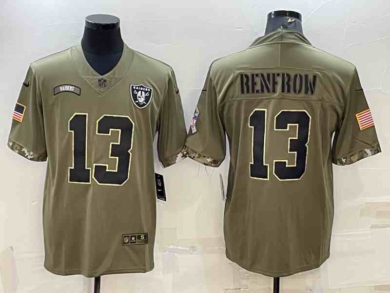 Men's Las Vegas Raiders #13 Hunter Renfrow 2022 Olive Salute To Service Limited Stitched Jersey