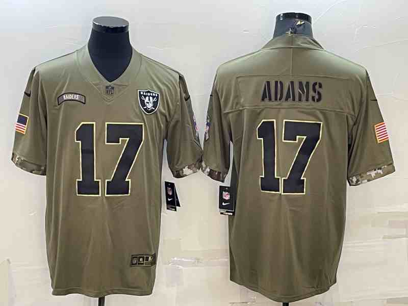 Men's Las Vegas Raiders #17 Davante Adams 2022 Olive Salute To Service Limited Stitched Jersey